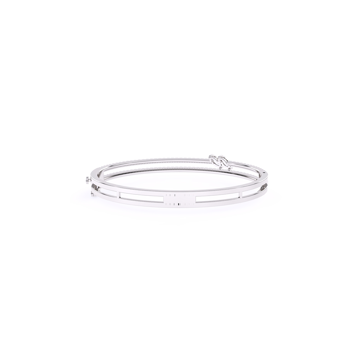 Stackable Two Row Round Diamond Bracelet